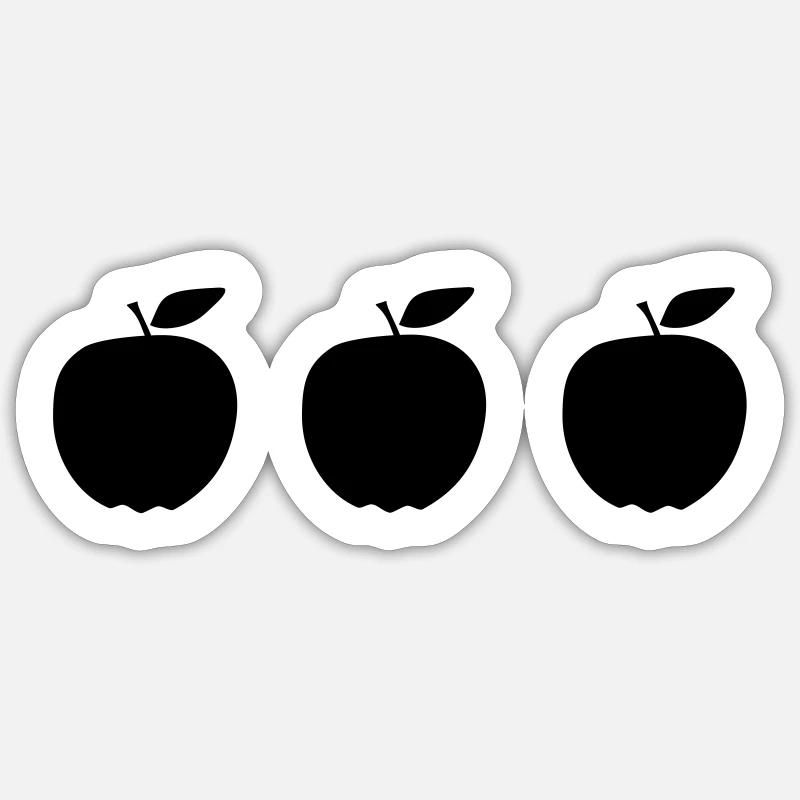 Apfel - Sticker Größe S (10 x 10 cm) - Mattweiß