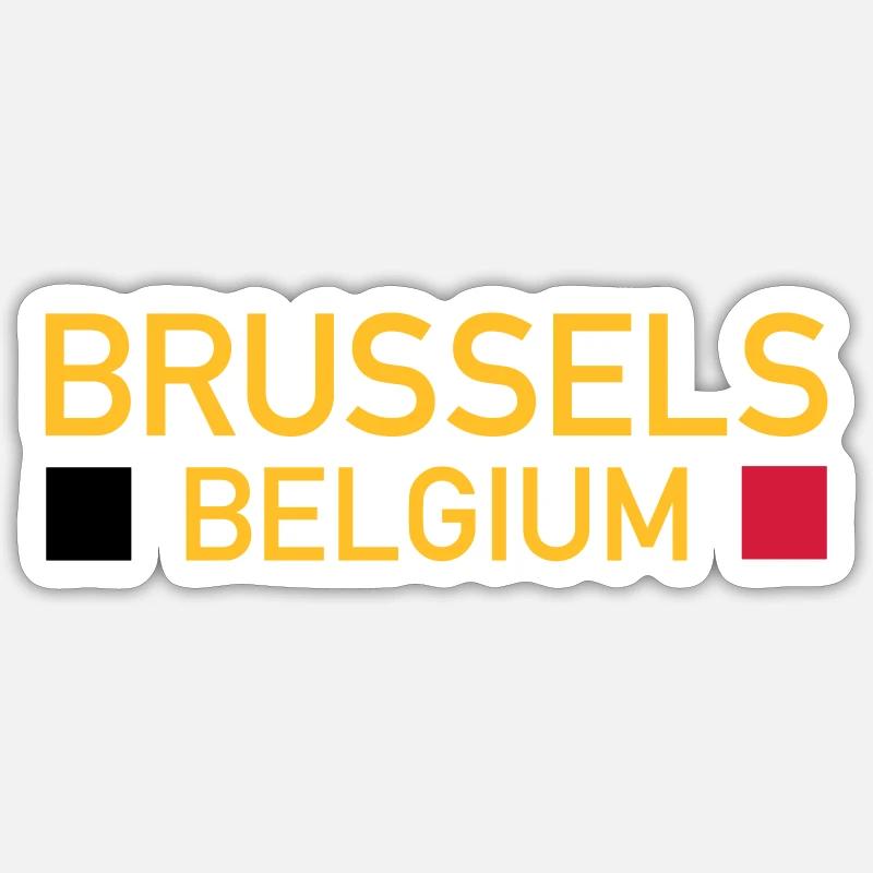 Brussels, Belgium (two squares) Sticker size S (10 x 10 cm)