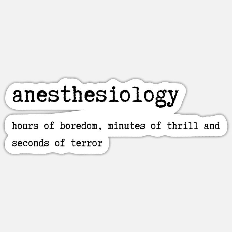 Anesthesia Lexicon Definition - Sticker size S (10 x 10 cm) - white matte