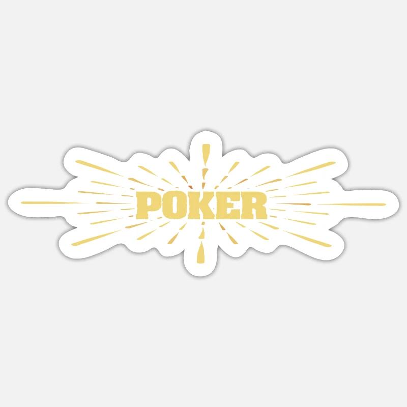 Joueurs de poker - Sticker taille S (10 x 10 cm) - blanc mat