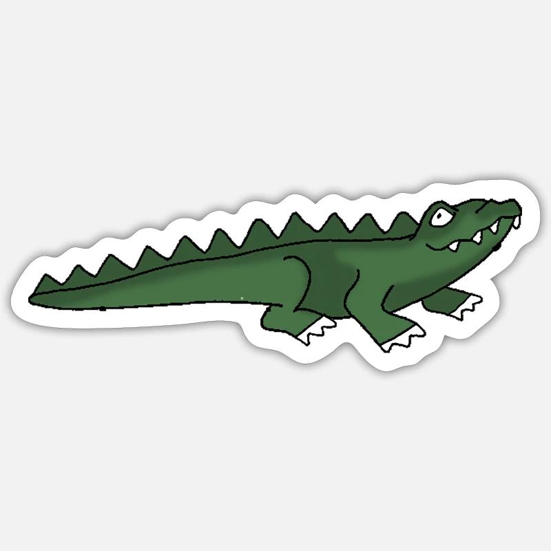 Krokodil - Sticker Größe S (10 x 10 cm) - Mattweiß