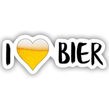 Bierliebe - Sticker Größe S (10 x 10 cm) - Mattweiß - Vorne