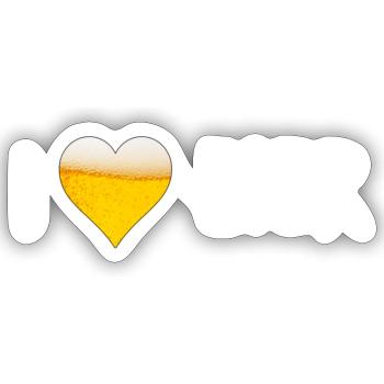 Bierliebe - Sticker Größe S (10 x 10 cm) - Mattweiß - Vorne