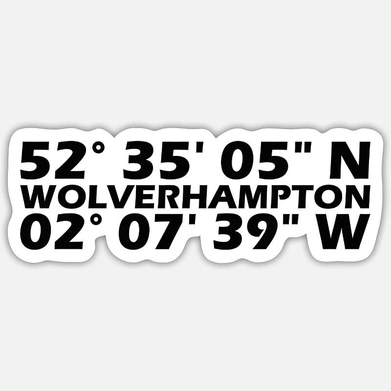 Coordonnées de Wolverhampton - Sticker taille S (10 x 10 cm) - blanc mat