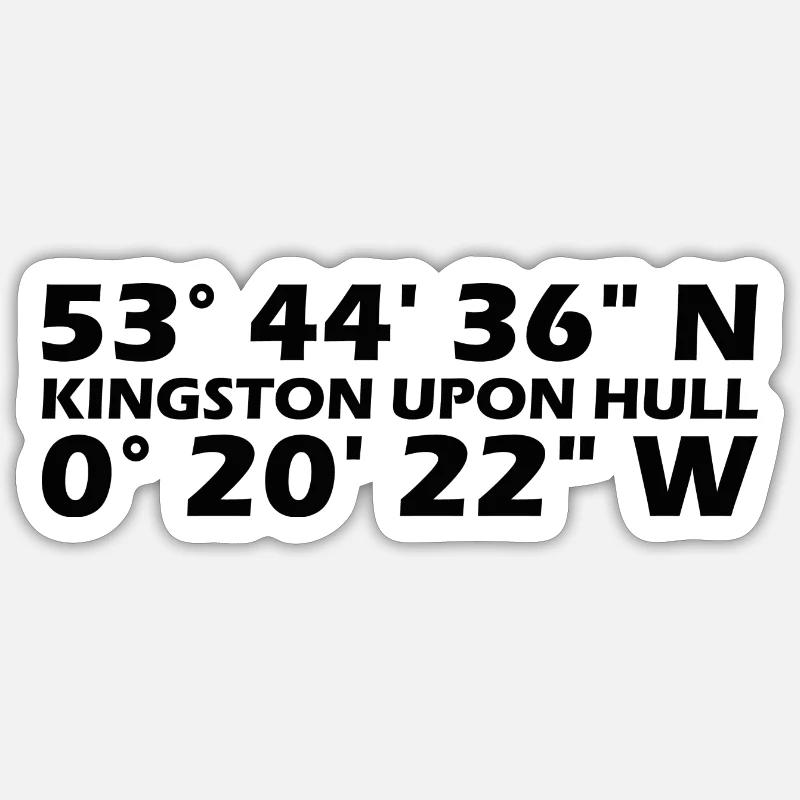 Kingston upon Hull Coordinates Sticker size S (10 x 10 cm)
