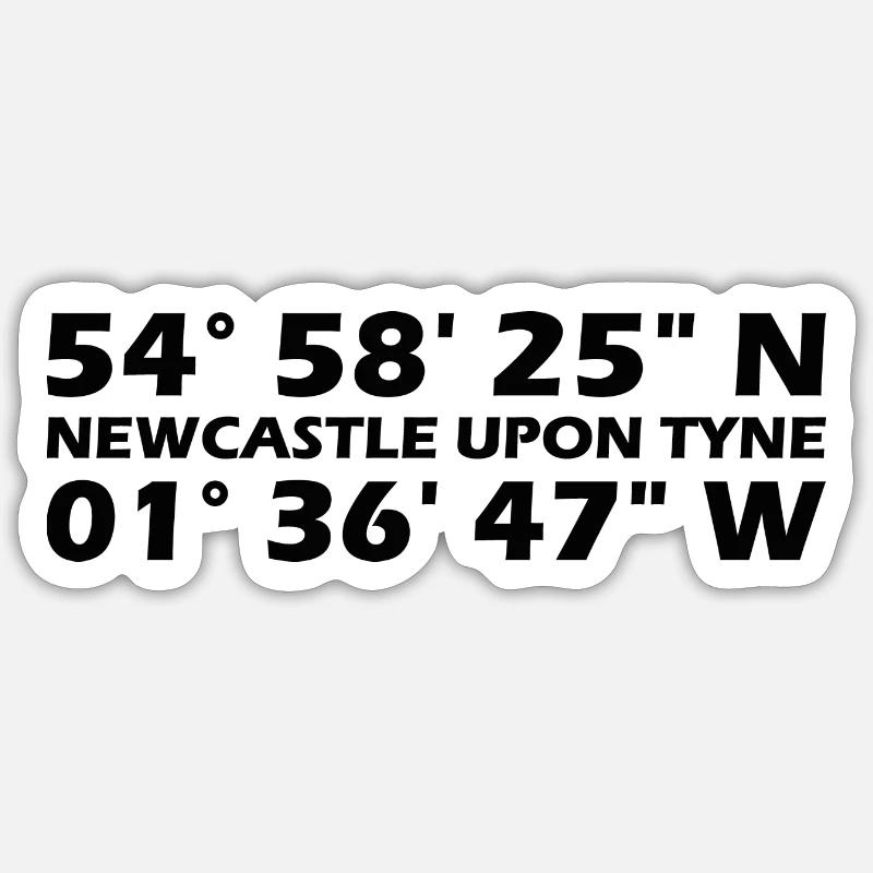 Newcastle upon Tyne coordinates Sticker size S (10 x 10 cm)