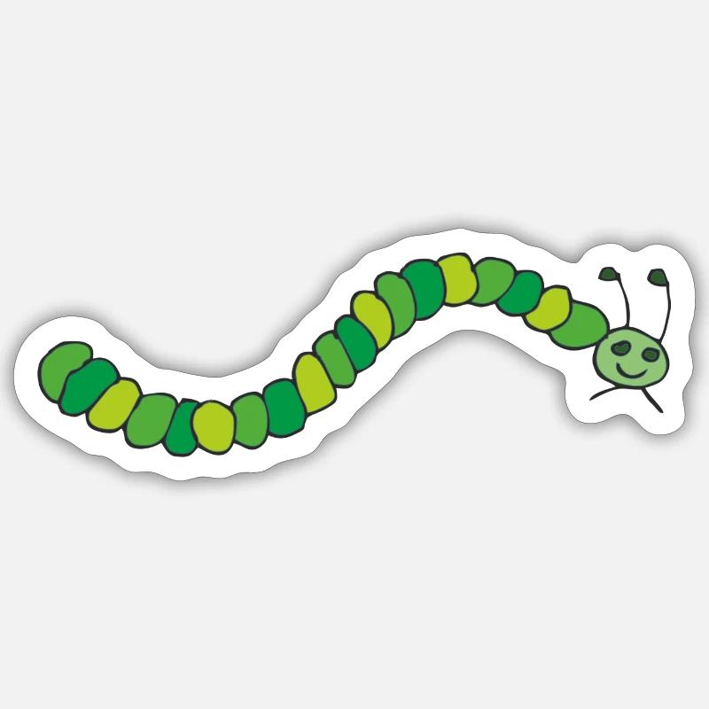 caterpillar - Sticker size S (10 x 10 cm) - white matte
