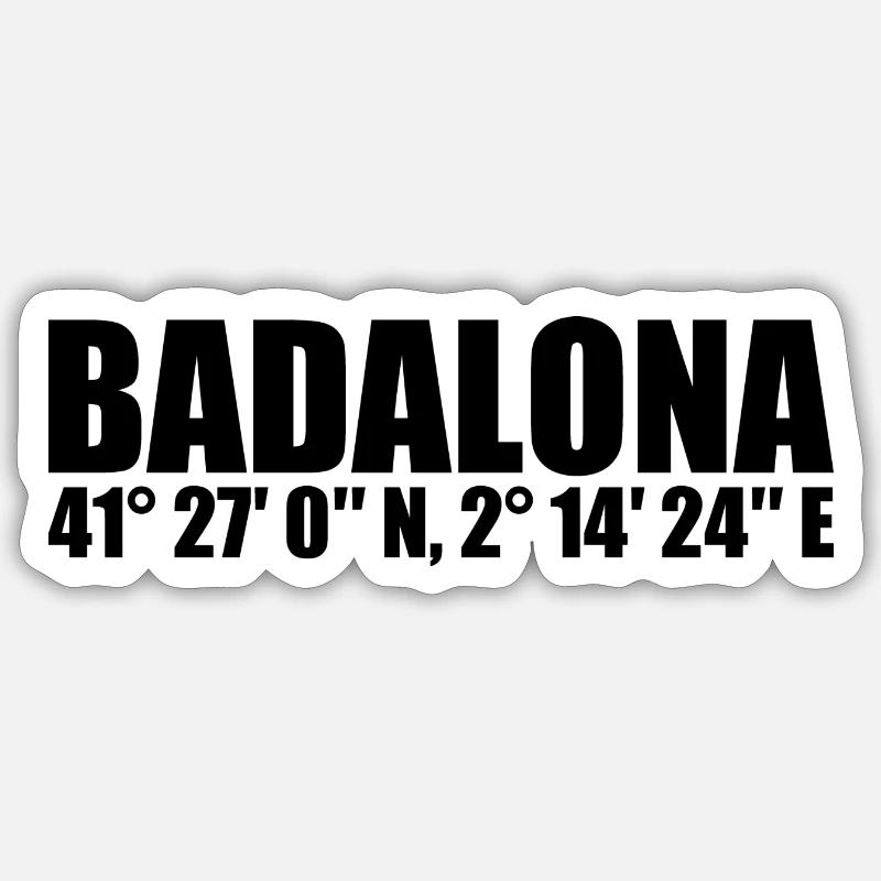 Coordonnées de Badalona - Sticker taille S (10 x 10 cm) - blanc mat