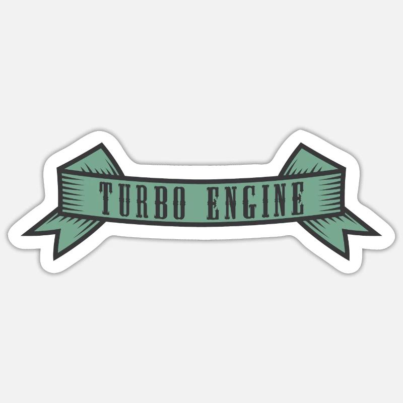 Bannière Turbo Engine - Sticker taille S (10 x 10 cm) - blanc mat