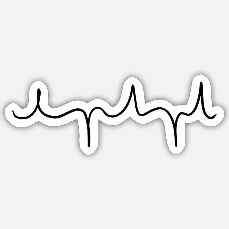 line curve wave stroke - Sticker size S (10 x 10 cm) - white matte