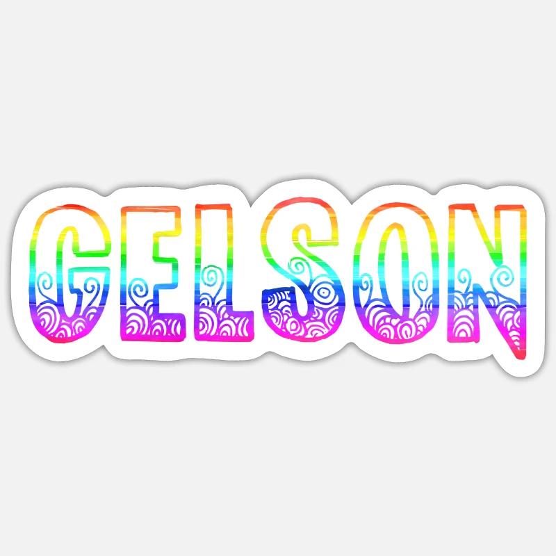 gelson rs arc-en-ciel - Sticker taille S (10 x 10 cm) - blanc mat