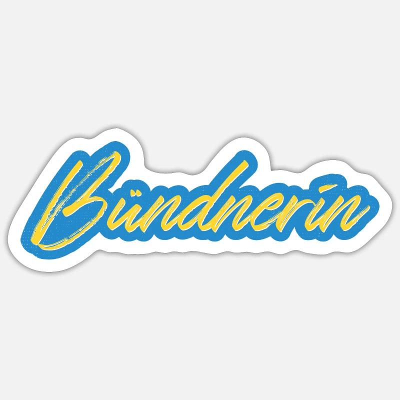 Bündnerin Neon Script Sticker Größe S (10 x 10 cm)