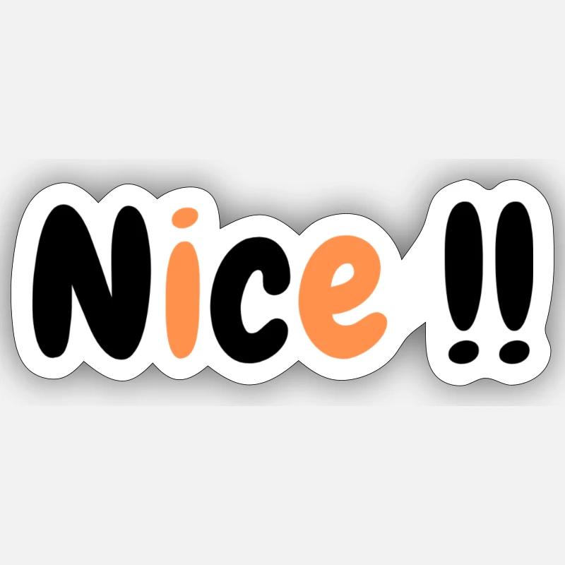 Gentil!! - Sticker taille S (10 x 10 cm) - blanc mat
