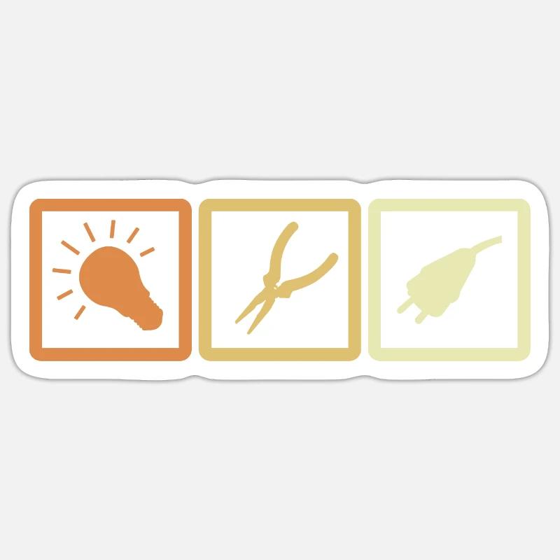 Electrician Tools - Sticker size S (10 x 10 cm) - white matte