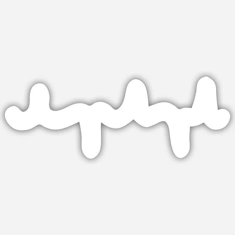 line curve wave stroke - Sticker size S (10 x 10 cm) - white matte