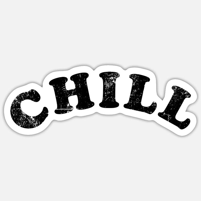 Chill chillen Retro - Sticker size S (10 x 10 cm) - white matte