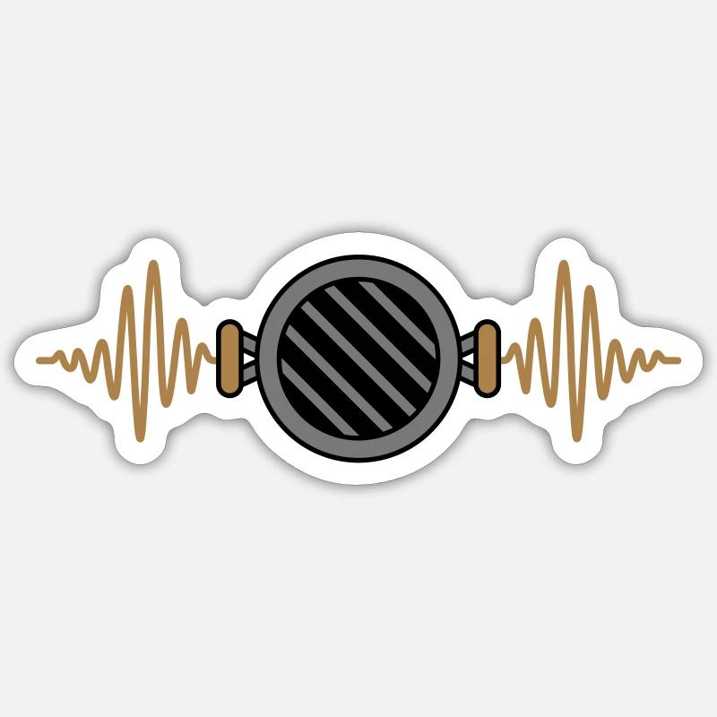 Puls Kohlegrill Barbecue Frequenz - Sticker Größe S (10 x 10 cm) - Mattweiß