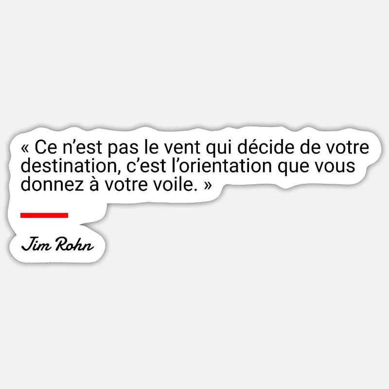 Jim Rohn - Sticker taille S (10 x 10 cm) - blanc mat
