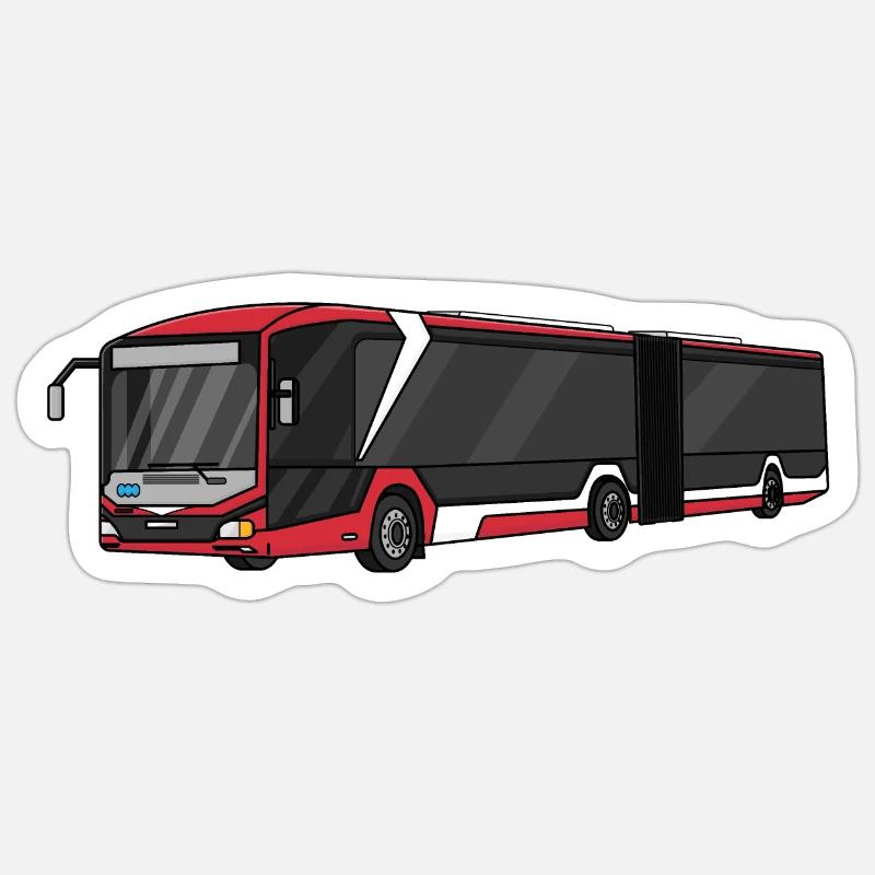 Bus - Sticker taille S (10 x 10 cm) - blanc mat