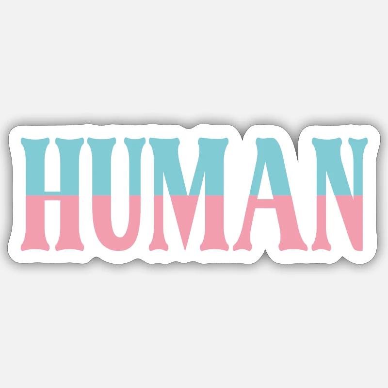 HUMAN - Sticker size S (10 x 10 cm) - white matte