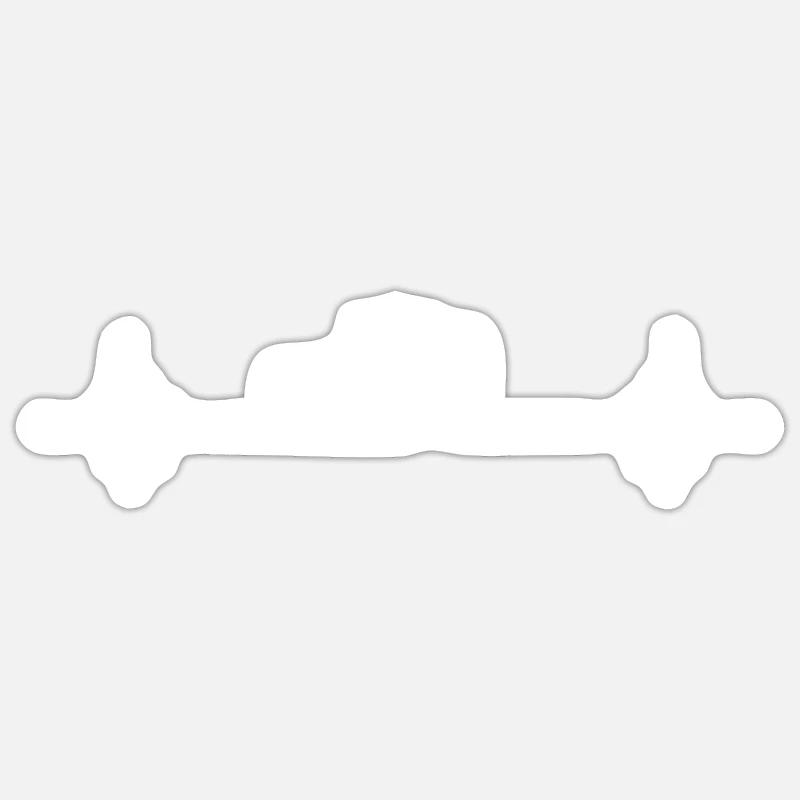 Mouette heartbeat - Sticker taille S (10 x 10 cm) - blanc mat