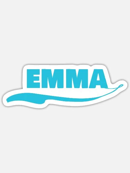 Namensschild Emma - Sticker Größe S (10 x 10 cm) - Mattweiß