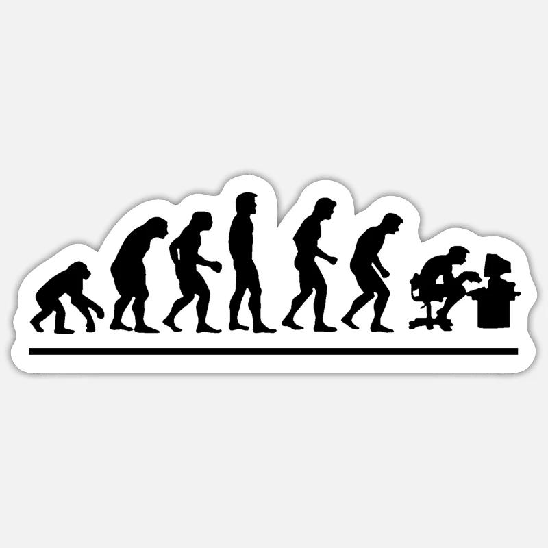 Évolution geek Sticker taille S (10 x 10 cm)