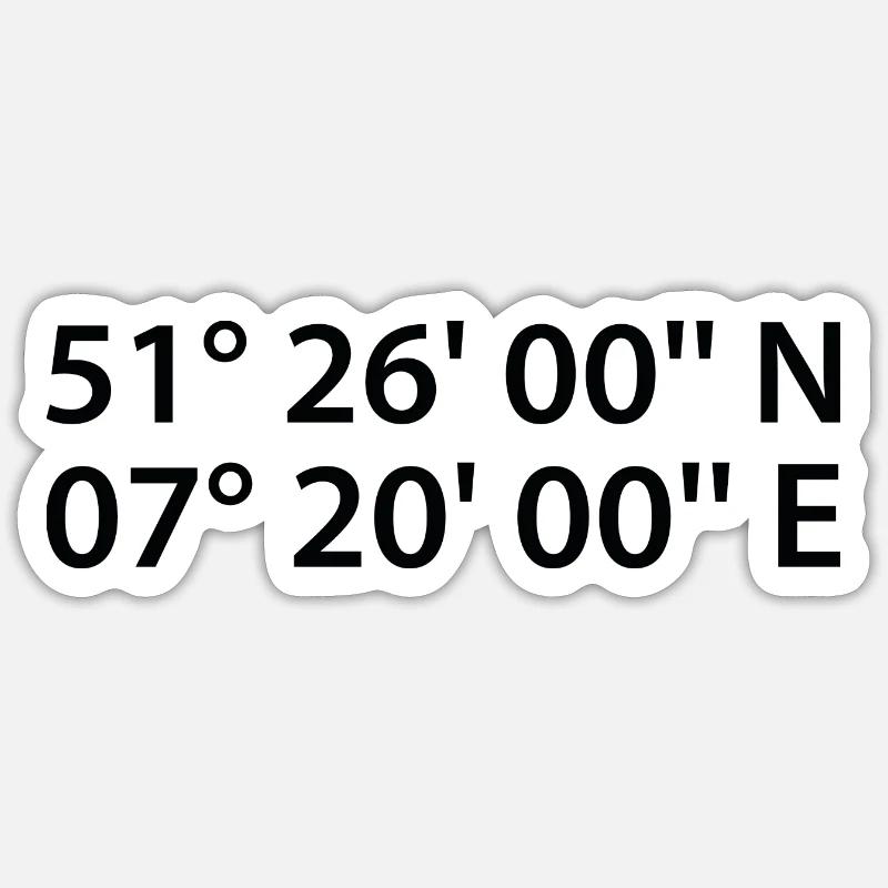 Witten coordinates Sticker size S (10 x 10 cm)