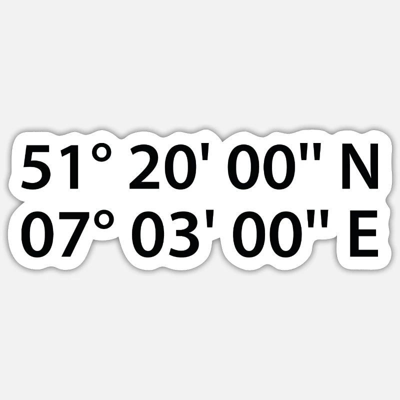 Coordonnées de Velbert - Sticker taille S (10 x 10 cm) - blanc mat