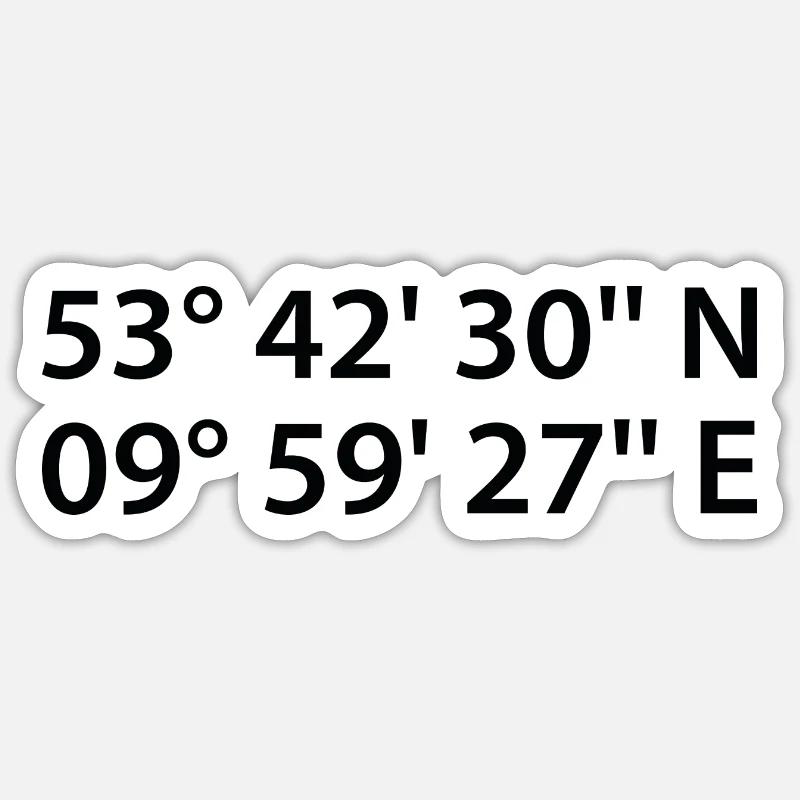 Norderstedt coordinates Sticker size S (10 x 10 cm)