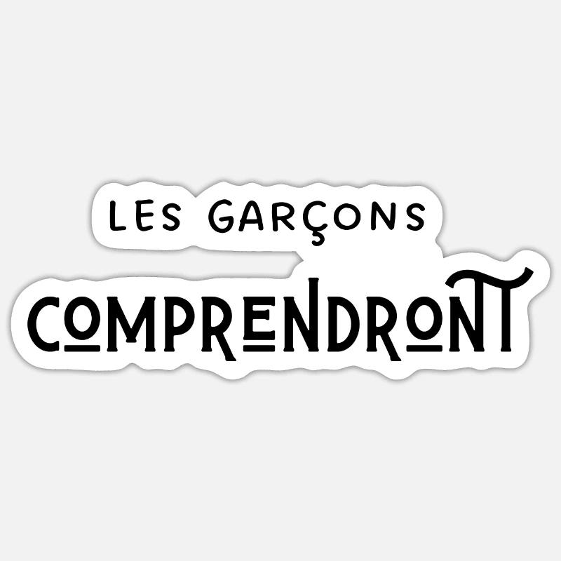 les garçon comprendront - Sticker taille S (10 x 10 cm) - blanc mat