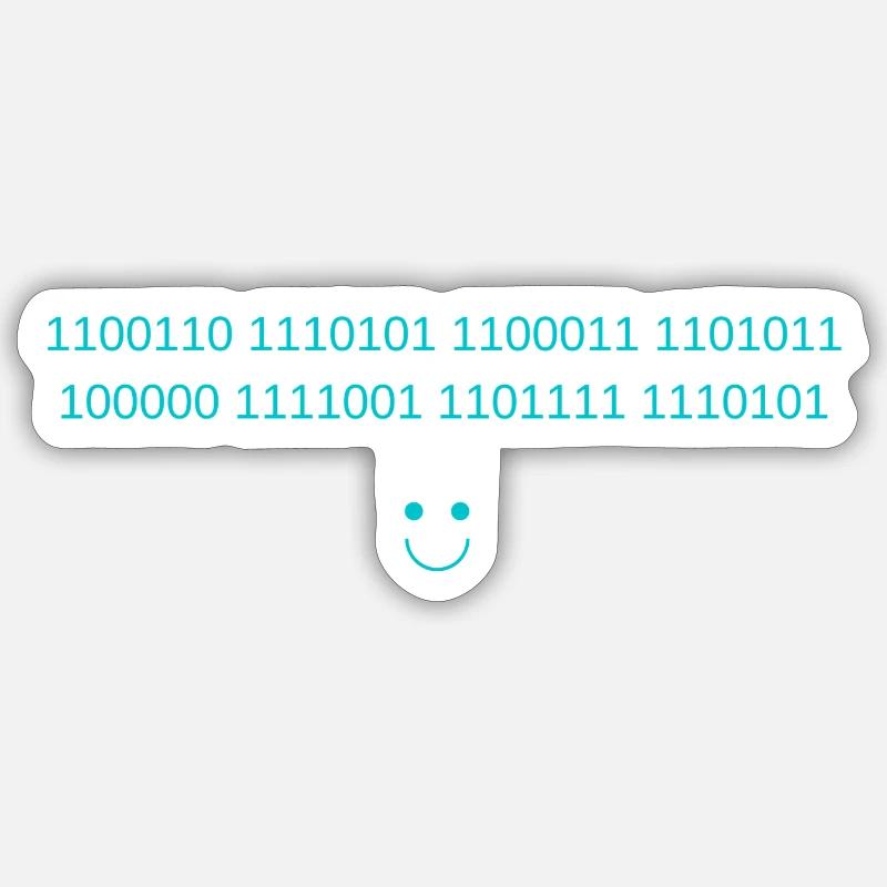 Geheimcode blau - Sticker Größe S (10 x 10 cm) - Mattweiß
