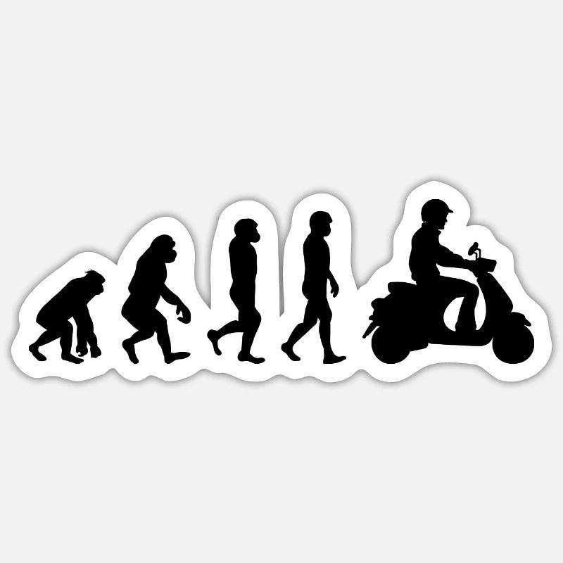Roller Fahrer Scootering Motorrad Moped Evolution Sticker Größe S (10 x 10 cm)