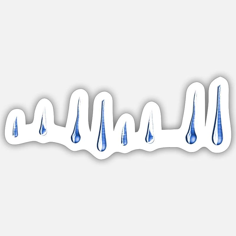 linie wassertropfen wasser - Sticker Größe S (10 x 10 cm) - Mattweiß