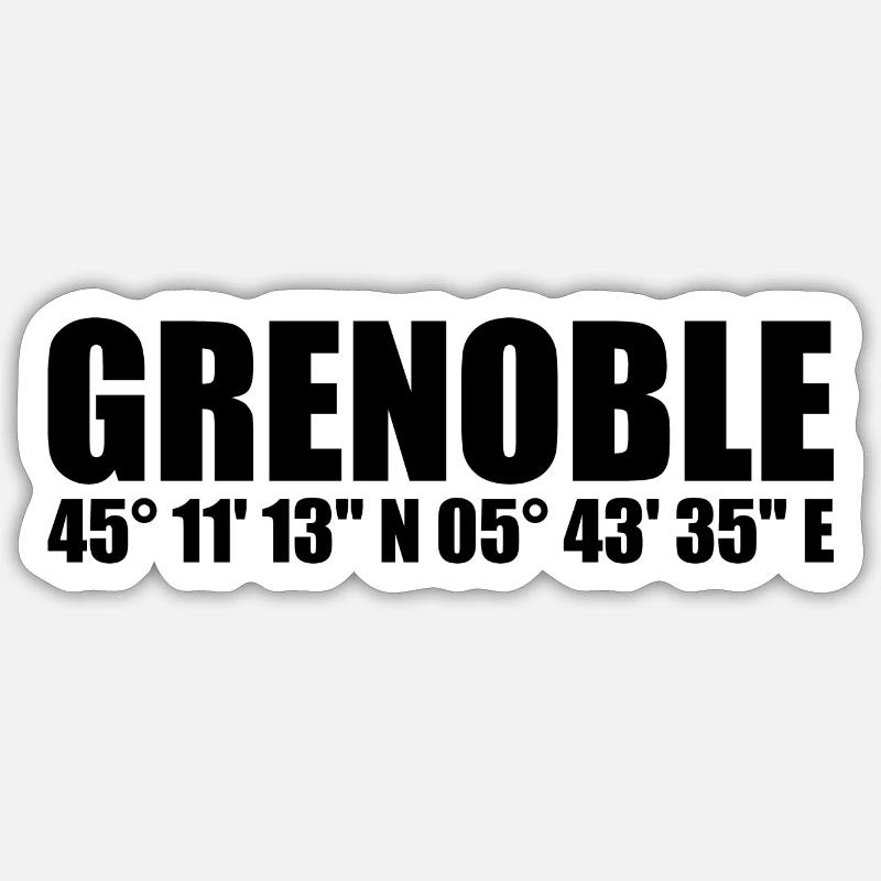 Coordonnées de Grenoble Sticker taille S (10 x 10 cm)