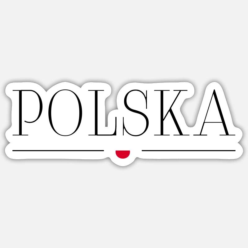 Pologne - Sticker taille S (10 x 10 cm) - blanc mat