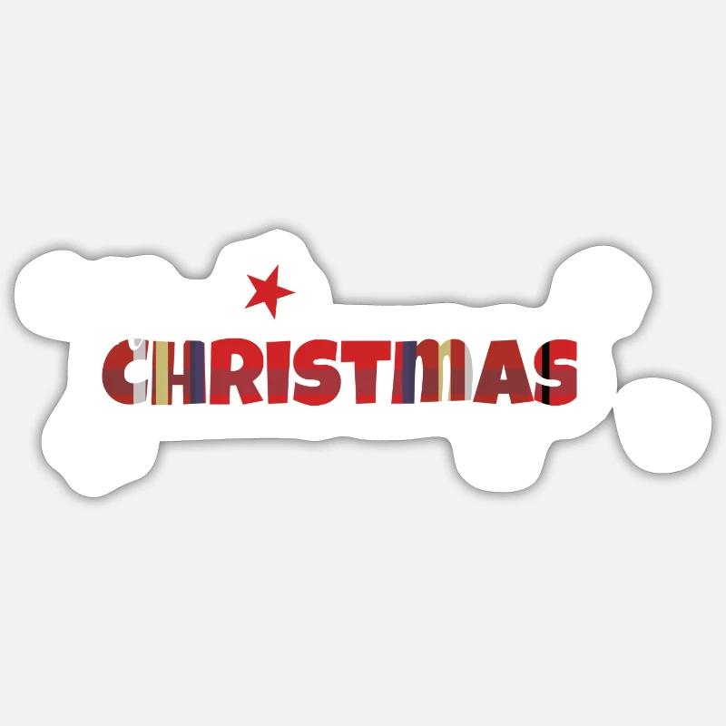 Pull de Noël J’adore Noël - Sticker taille S (10 x 10 cm) - blanc mat