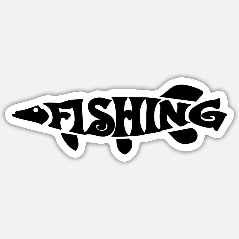 Pêche - Sticker taille S (10 x 10 cm) - blanc mat