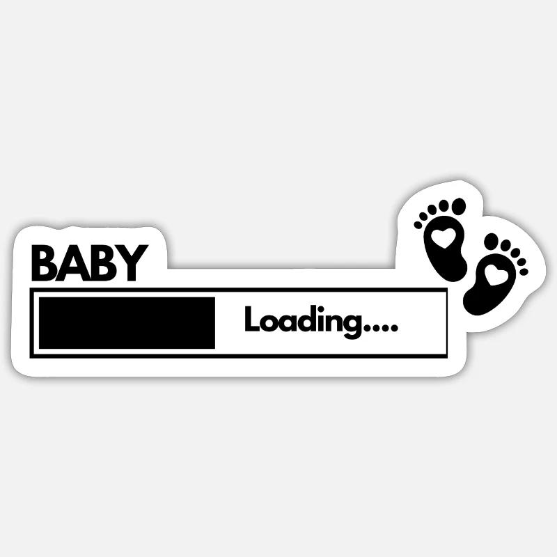Funny saying Baby Loading - Sticker size S (10 x 10 cm) - white matte