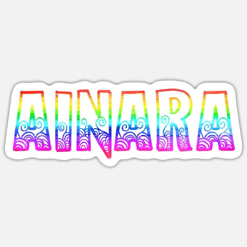 ainara rs rainbow - Sticker size S (10 x 10 cm) - white matte