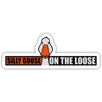 goose on the loose - Sticker Größe S (10 x 10 cm) - Mattweiß - Vorne