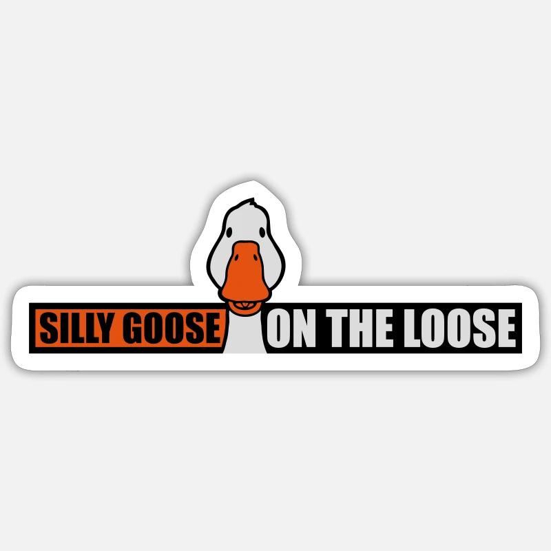 goose on the loose - Sticker size S (10 x 10 cm) - white matte