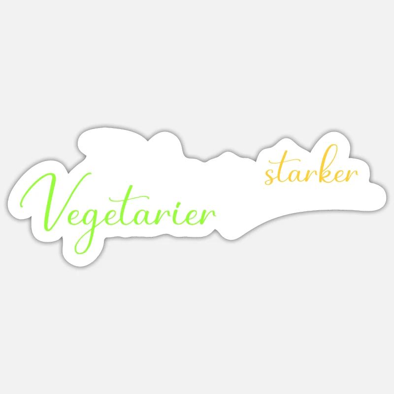 Ich bin ein starker Vegetarier - Sticker Größe S (10 x 10 cm) - Mattweiß