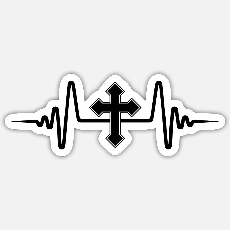 Cross Pulse Sticker size S (10 x 10 cm)