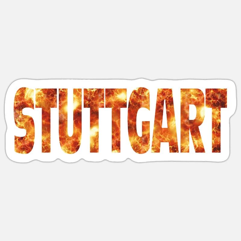 Stuttgart - Sticker taille S (10 x 10 cm) - blanc mat