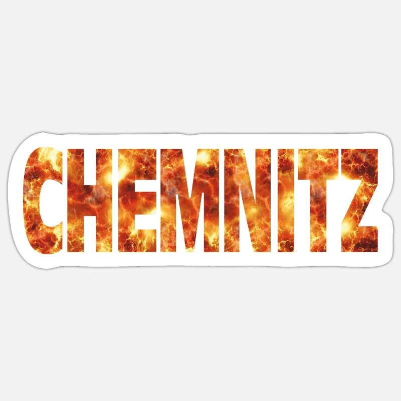 Chemnitz - Sticker taille S (10 x 10 cm) - blanc mat