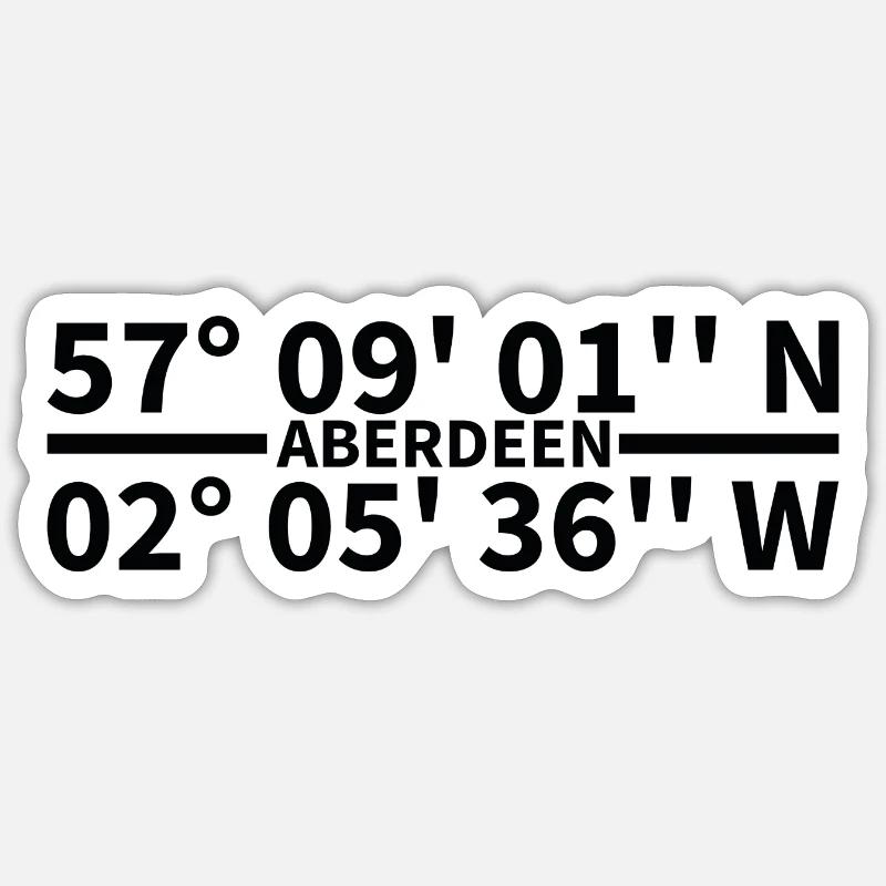 Aberdeen coordinates Sticker size S (10 x 10 cm)