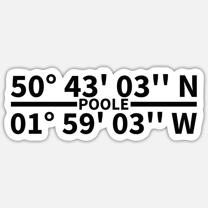 Poole coordinates Sticker size S (10 x 10 cm)