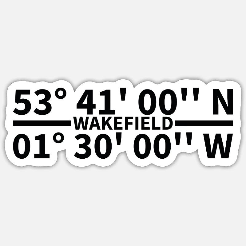 Coordonnées de Wakefield - Sticker taille S (10 x 10 cm) - blanc mat