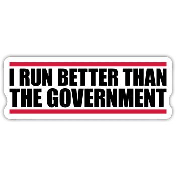 run better than government - Sticker size S (10 x 10 cm) - white matte - Front